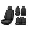 Чехлы на сиденья Hyundai Solaris (10-17) Accent (11-) / Kia Rio (10-17) {Экокожа, черный + жаккардовая вставка} 28-029-000-0001