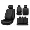 Чехлы на сиденья Hyundai Solaris (17-) / Accent (17-) / Kia Rio (17-) {Экокожа, черный + вставка РОМБ} 28-029-000-0222