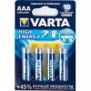 Батарейка VARTA 4шт VARTA HIGH ENERGY 4 AAA 1.5V LR03 04903113414