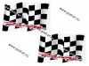 Наклейка брызги Racing флаги 23х33см черная+красный 43383