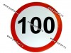 Наклейка Ограничение скорости 100 R16см 23861