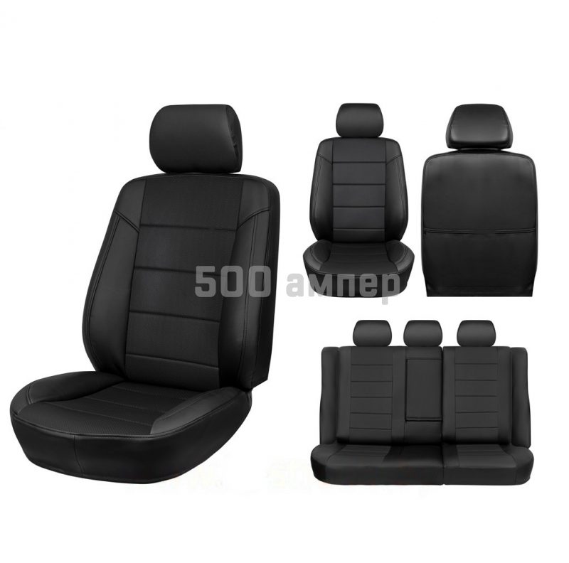 Чехлы на сиденья Ford Galaxy (06-15) / Ford S-Max (06-15) 5 мест {Экокожа, черный} 28-092-000-0186