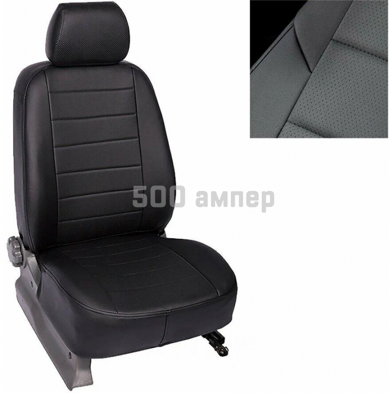 Чехлы на сиденья Hyundai Santa Fe (06-12) {Экокожа, черный} 28-092-000-0211