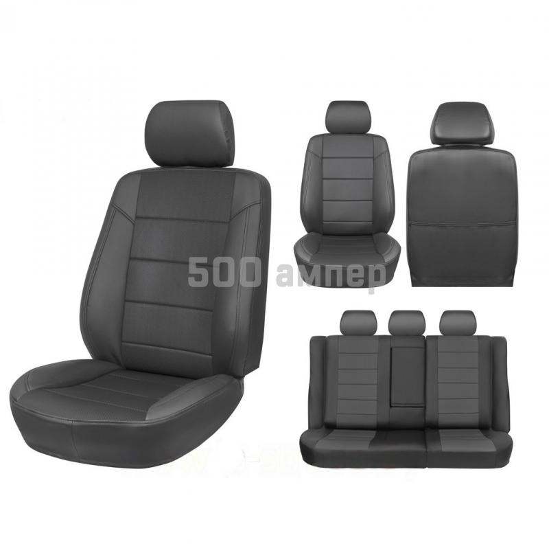 Чехлы на сиденья VW Sharan (95-00) / Ford Galaxy (95-05) 5 мест {Экокожа, серый} 28-029-000-0132