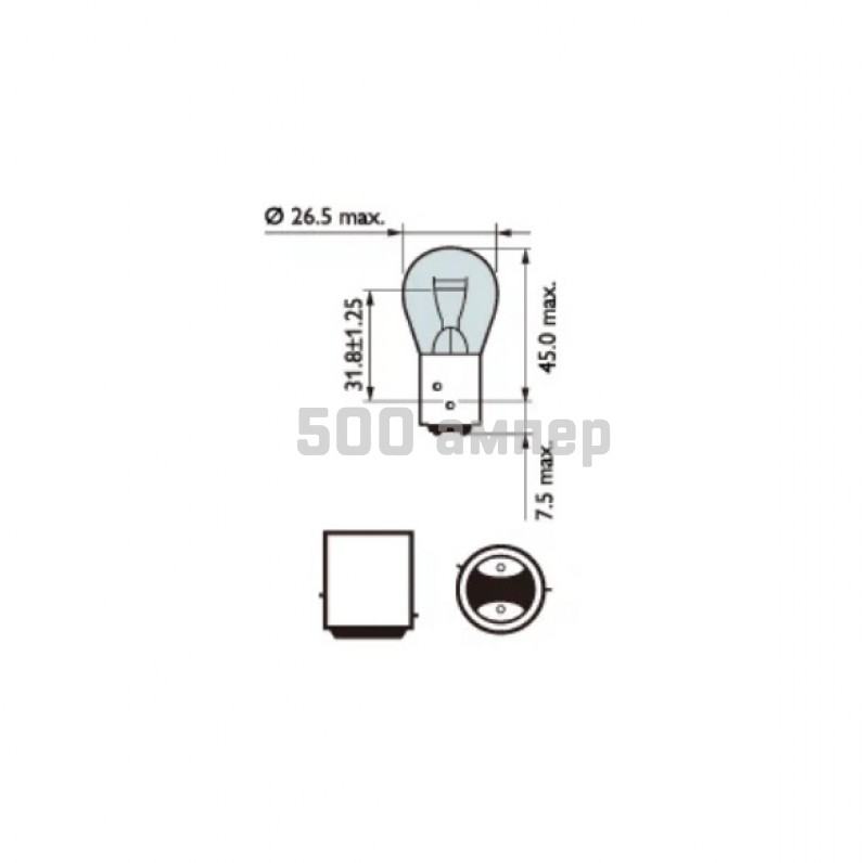 Лампа Automotive Lighting PY21/5W 12V 21/5W (12527) USA 31866
