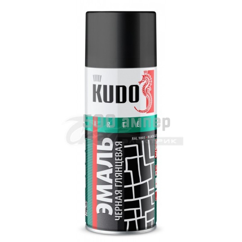Краска KUDO черная глянцевая 500мл (KU-1002) 32115