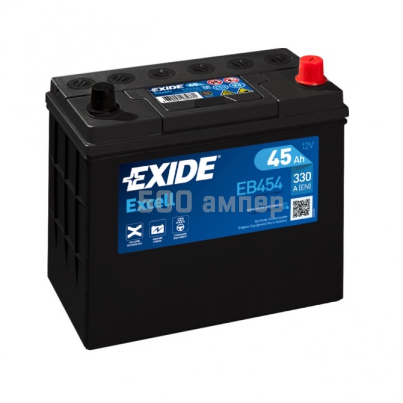 Аккумулятор EXIDE EXCELL EB454 45Ah 330A R+ EB454_EXI