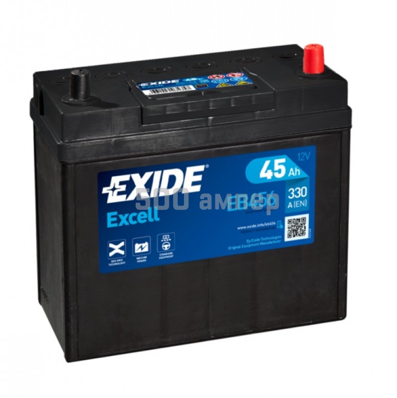 Аккумулятор EXIDE EXCELL EB456 45Ah 300A R+ EB456_EXI