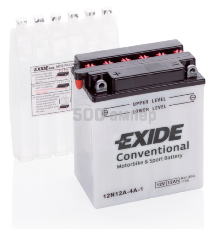 Аккумулятор EXIDE BIKE 12V 12AH 110A (JIS) 12N12A4A1