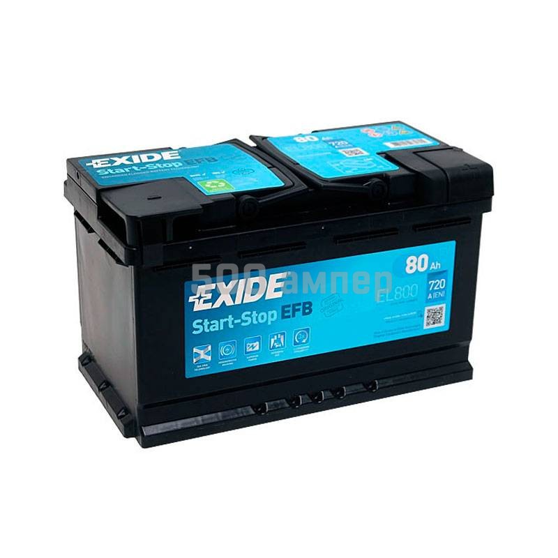 Аккумулятор EXIDE Start Stop EFB 12V 80AH 800A ETN 0(R+) EL800