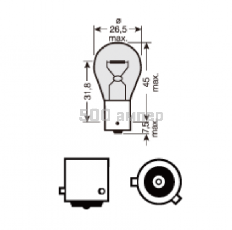 Лампа  Automotive Lighting 24V PY21W (12542A) 35033