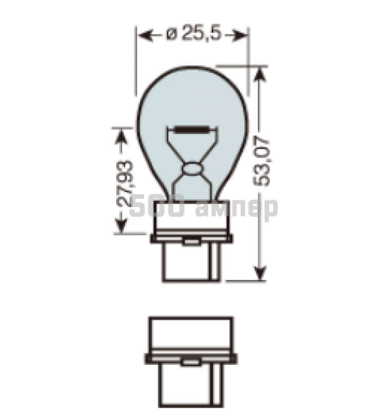 Лампа  Automotive Lighting  27W (3156A) Amber 34815