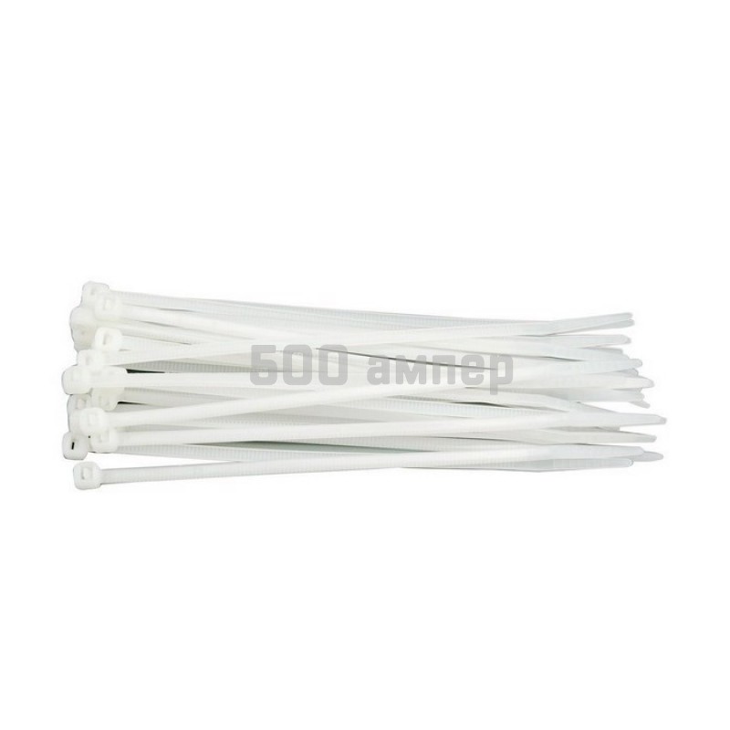 Комплект пластиковых хомутов VOREL nylon 6.6, 2.5x90, белые, 100шт 73882