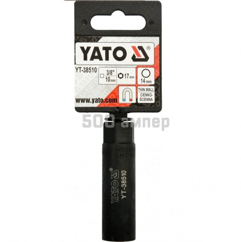 Головка торцевая свечная YATO 14 мм, 3/8", 12 гр, магнитная YT-38510