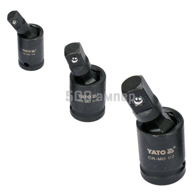 Набор адаптеров ударных карданных YATO 1/4", 3/8", 1/2", 3 предмета YT-10643