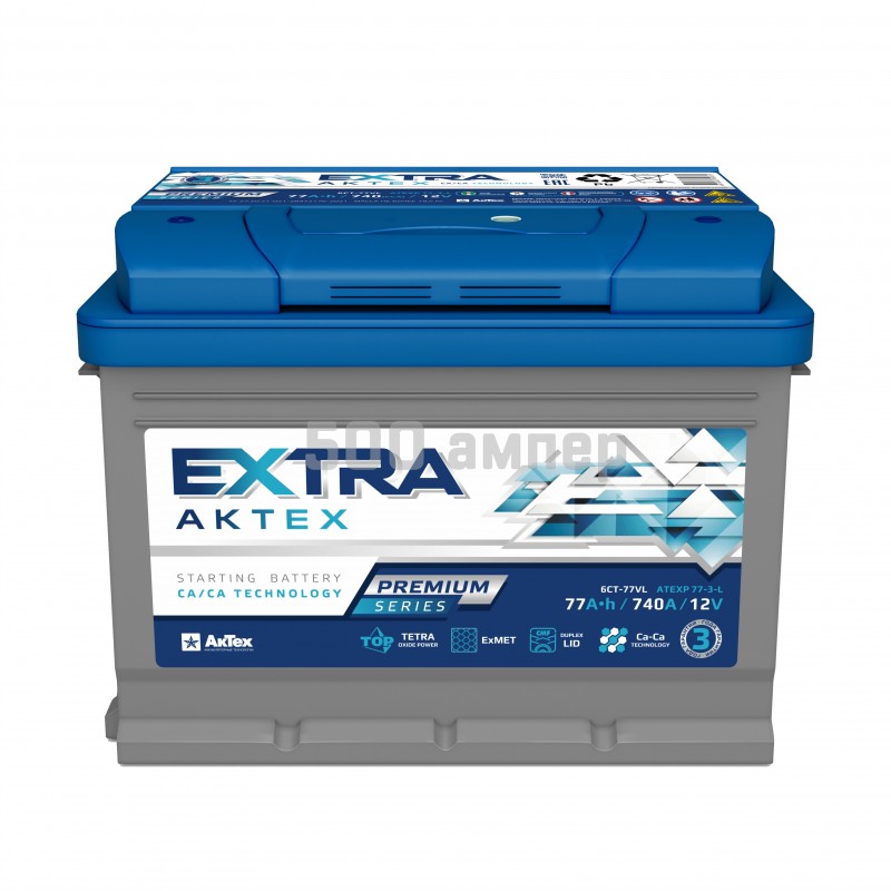 Аккумулятор AKTEX EXTRA Premium 77Ah 740A L+ ATEXP77-3-L