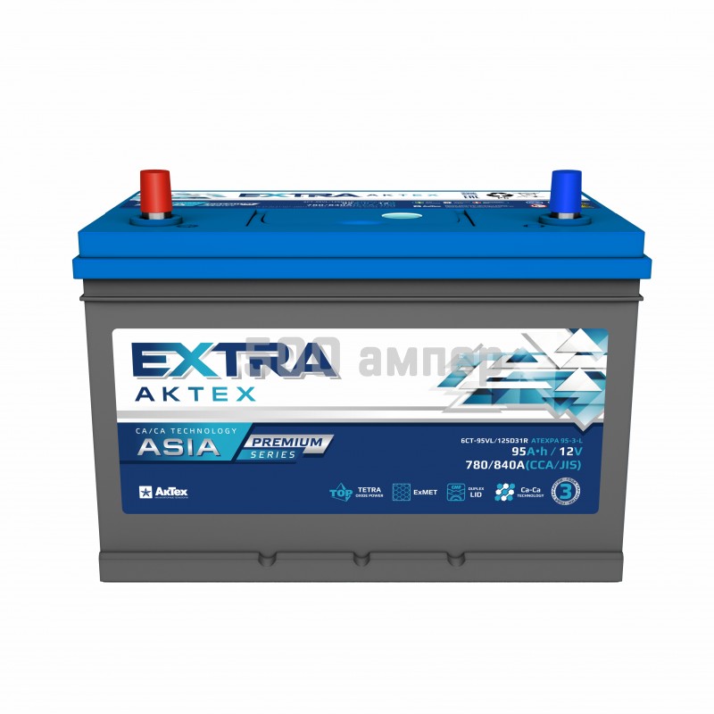 Аккумулятор AKTEX EXTRA Premium (JIS) 95Ah 780/840А L+ ATEXPA95-3-L