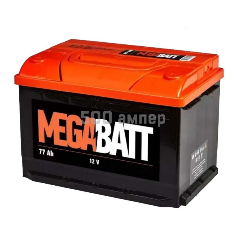 Аккумулятор MEGA BATT 77Ah 740А (ССA) евро (276x175x190) 6CT-77 NR