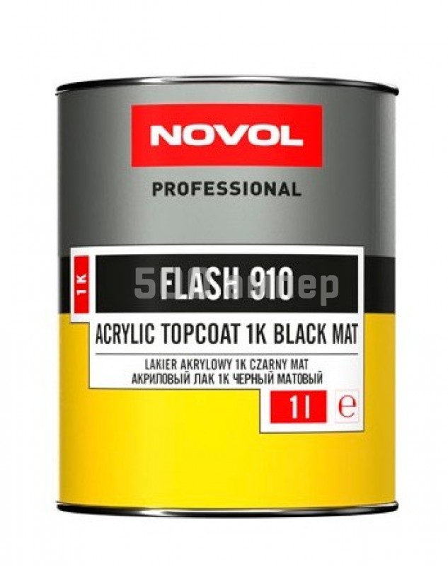 NOVOL FLASH 910 Лак акриловый 1л для пластика черный матовый 32001