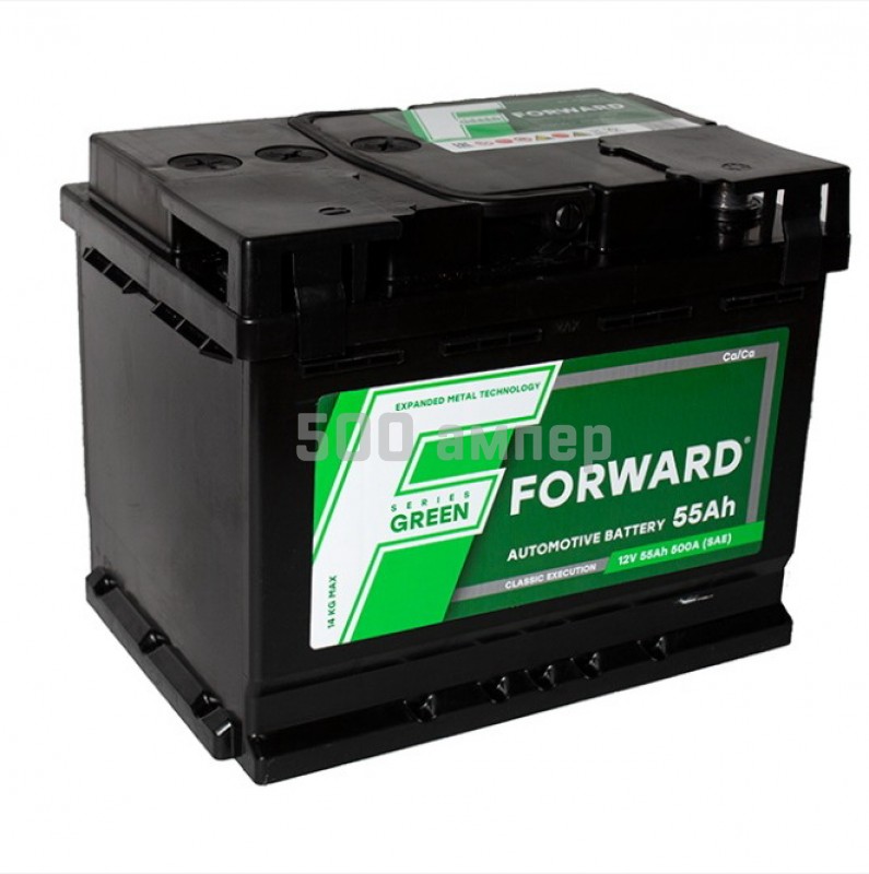 Аккумулятор Forward Green 55Ah 500А R+ 36408