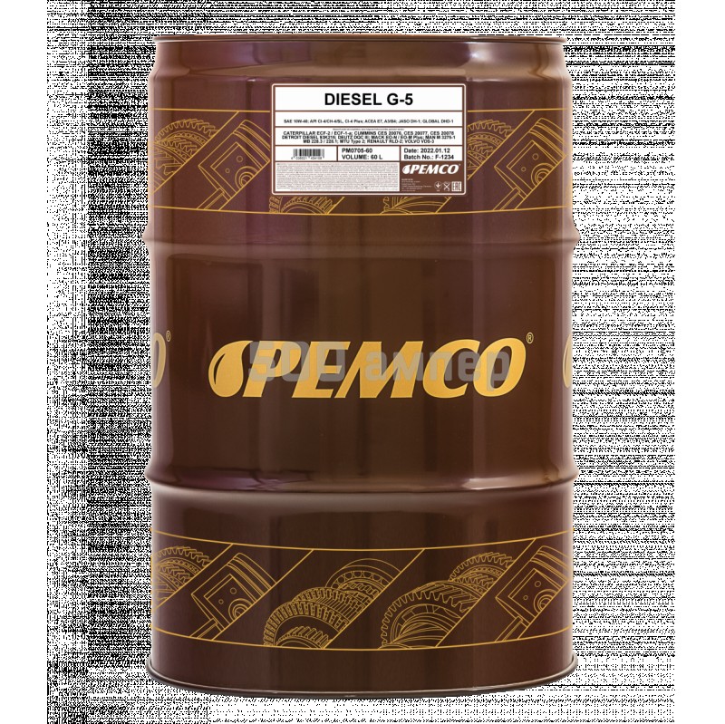 Масло моторное PEMCO G-5 Diesel 10W-40 UHPD API CI-4/SL 60л PM0705-60 96291