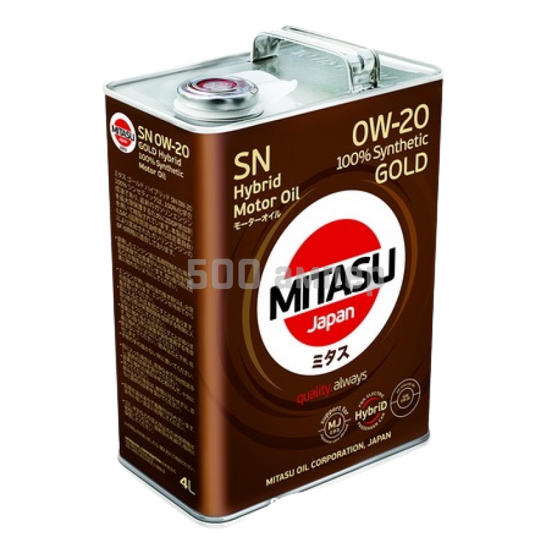 Масло моторное MITASU GOLD SN HYBRID 0W20 4л MJ-102h-4