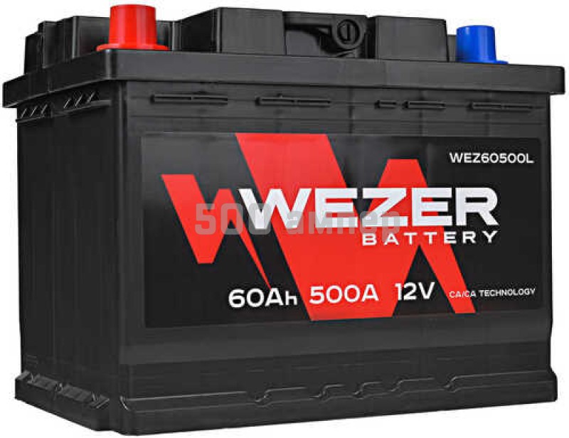 Аккумулятор WEZER  60Ah 500A +слева WEZ60500L_WZR