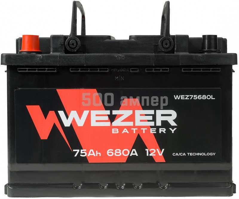 Аккумулятор WEZER  75Ah 680A +слева WEZ75680L_WZR