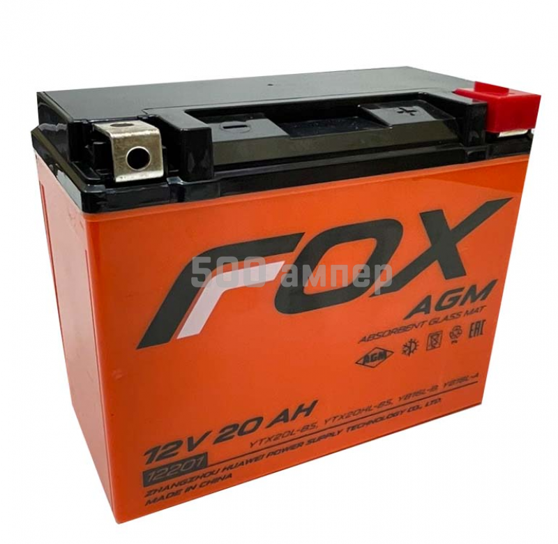 Аккумулятор FOX 12201 (YTX20L-BS) 20Ah 270A 36833