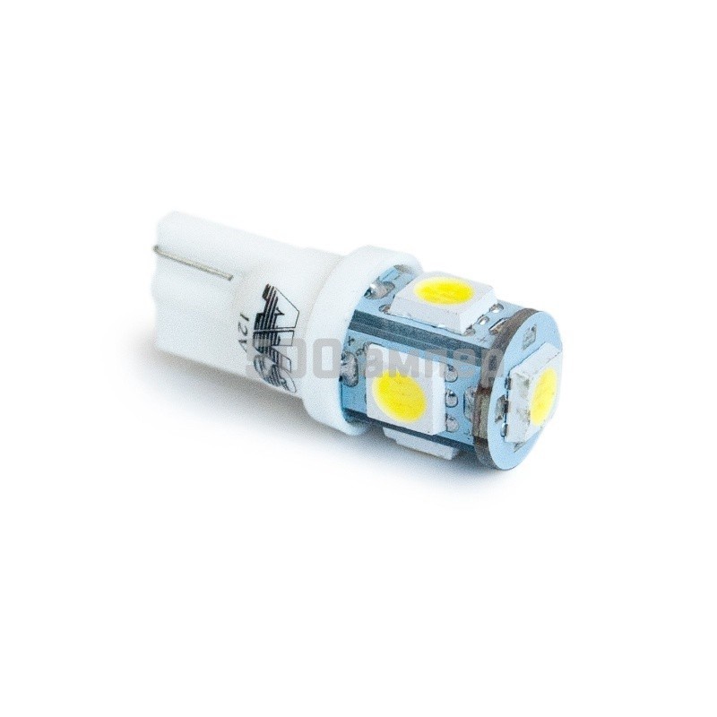 Лампочка светодиодная AVS (A80605S) белый W5W Т10 (W2.1x9.5d) 5SMD 2шт A80605S_AV1