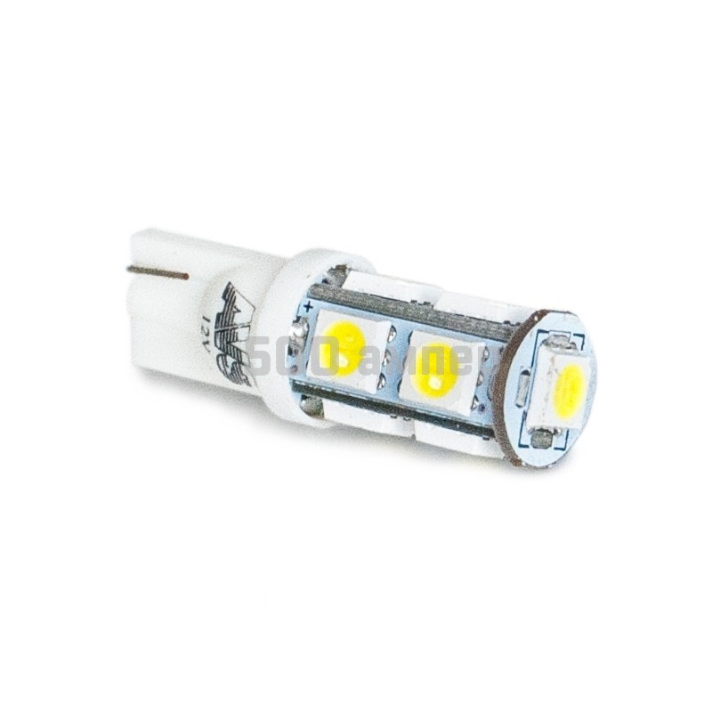 Лампочка светодиодная AVS (A80606S) белый W5W Т10 (W2.1x9.5d) 9SMD 2шт A80606S_AV1