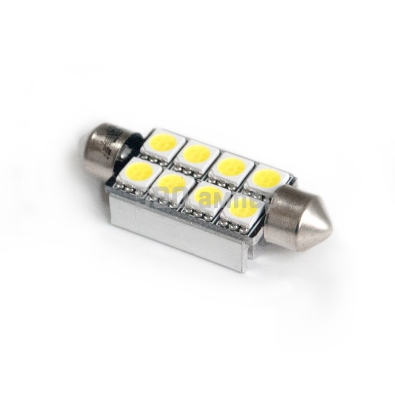 Лампочка светодиодная AVS (A80668S) белый T11 (SV 8.5) 8x5050 SMD 41mm 2шт A80668S_AV1