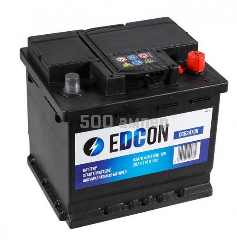 Аккумулятор Edcon 52Ah пр.плюс (DC52470R) квадр. DC52470R_EDC