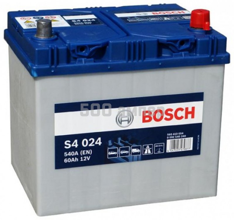 Аккумулятор Bosch S4 024 60Ah (-+) (560 410 054) 13318
