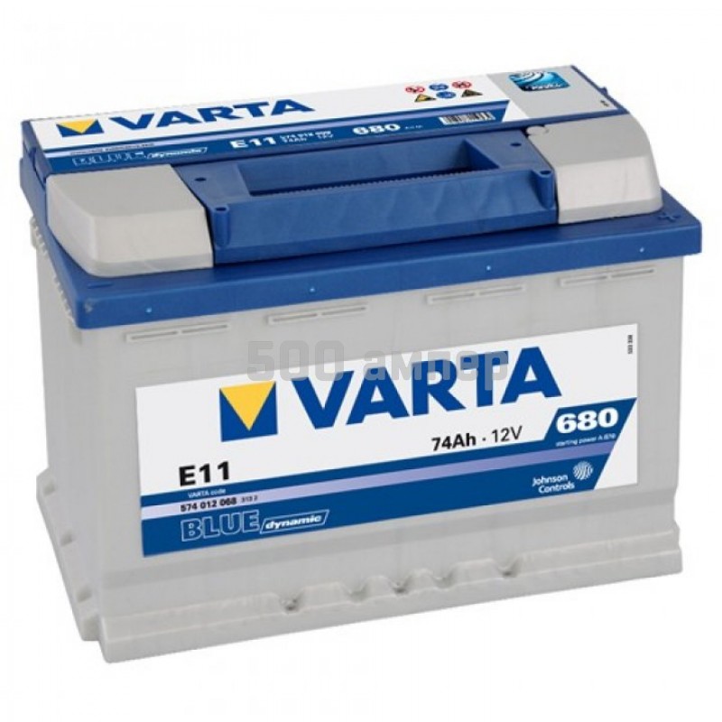 Аккумулятор VARTA Blue Dynamic E11 74 А/h, 680А (574 012 068) 5740120683132_VAR