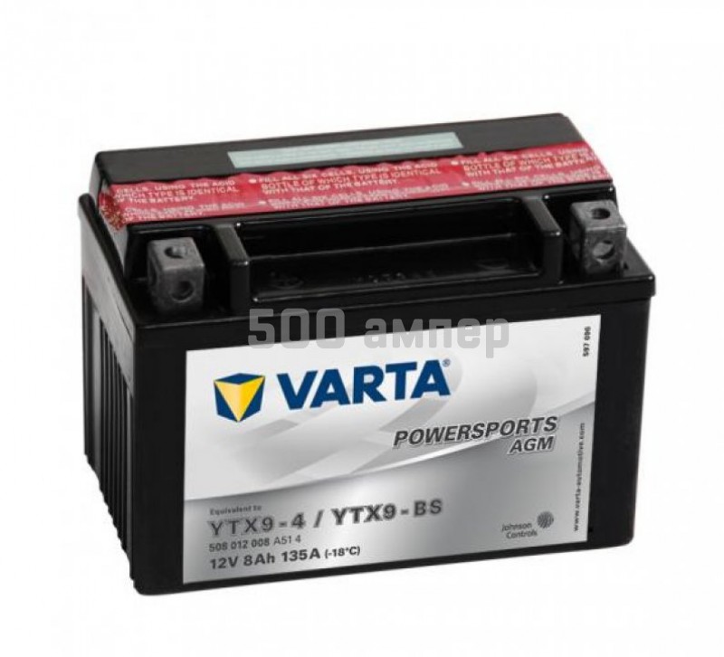 Аккумулятор VARTA Moto AGM 8 Ah 135A YTX9-BS/TX9-BS (508 012 014) 36838