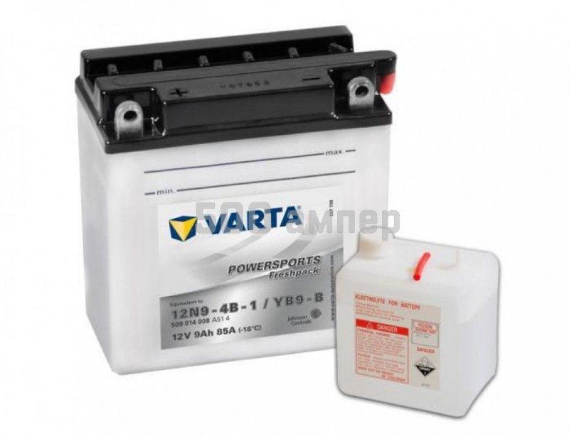Аккумулятор VARTA Moto 9 Ah 85A B9-B (509 014 009) 36846