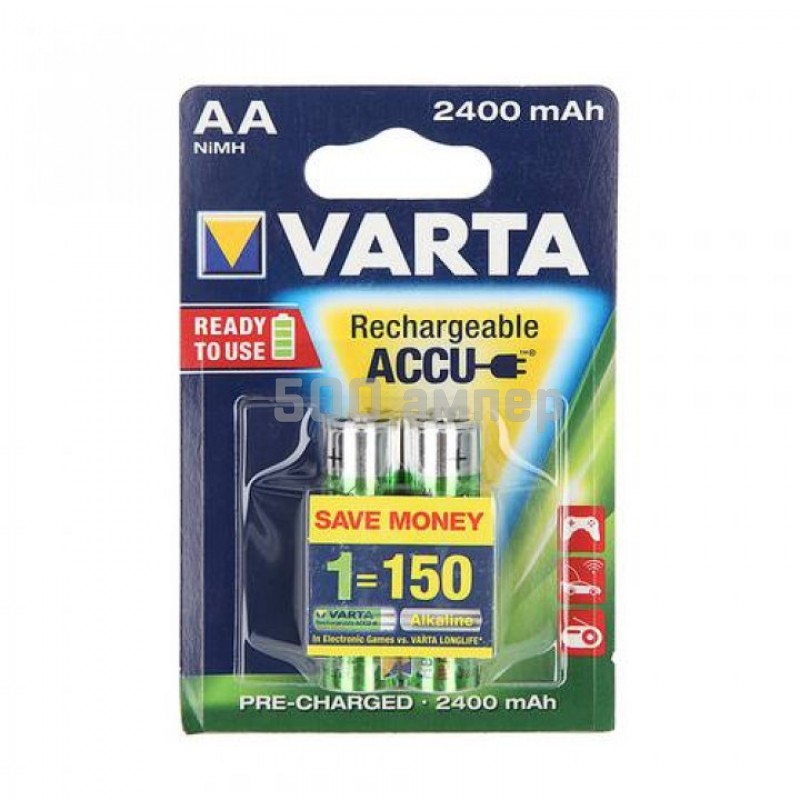Батарейка VARTA аккумуляторная AA 2400 mAh (56756) 15045