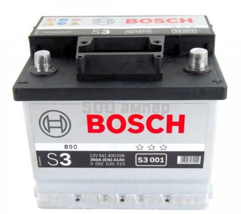 Аккумулятор Bosch S3001 41Ah 360A (-+) (541 400 036) 0092S30010_BCH