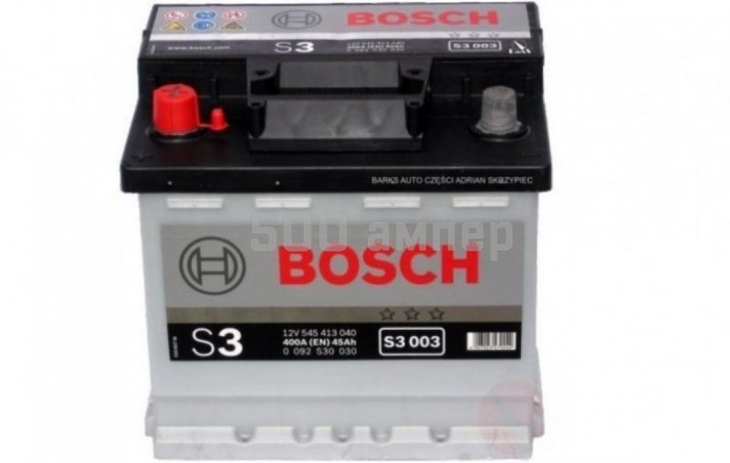 Аккумулятор Bosch S3017 45Ah 400A (+-) (545 079 030) 0092S30030