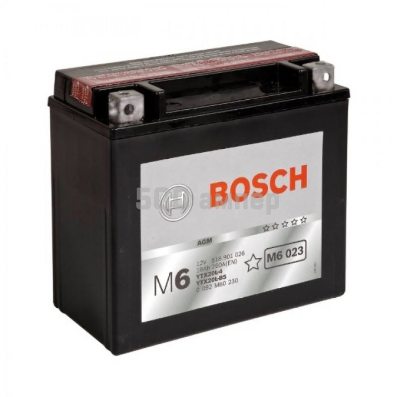 Аккумулятор Bosch Moto 5Ah 120A (M60230) 22806