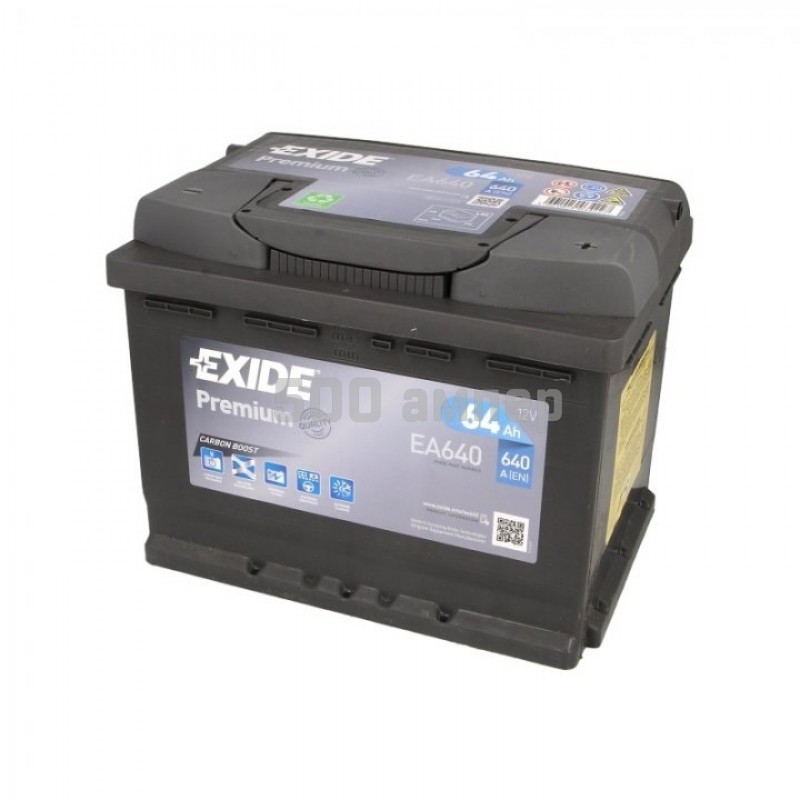 Аккумулятор EXIDE EA640 PREMIUM 64Ah 640A (-+)  30231