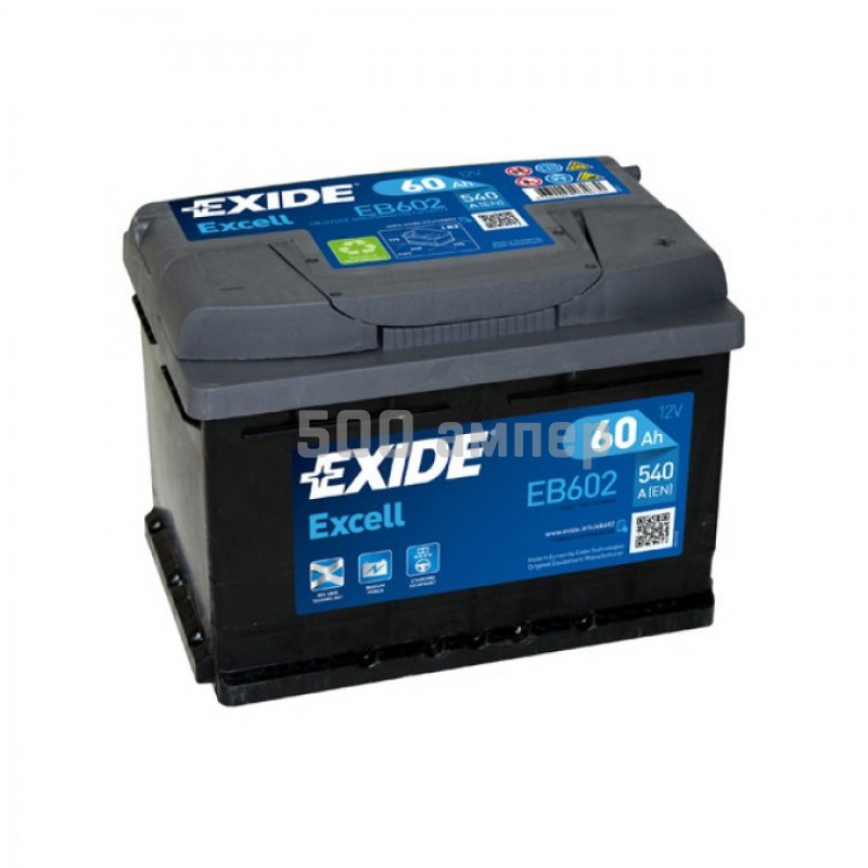 Аккумулятор EXIDE EB602 EXCELL 60Ah 540A (-+) EB602