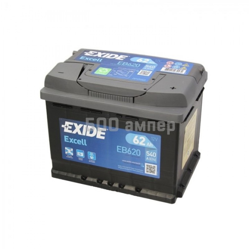 Аккумулятор EXIDE EB620 EXCELL 62Ah 540A (-+) EB620