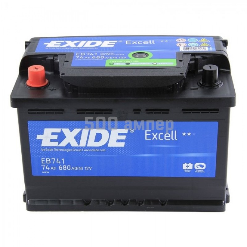 Аккумулятор EXIDE EB741 EXCELL 74Ah 680A (+-)  EB741_EXI
