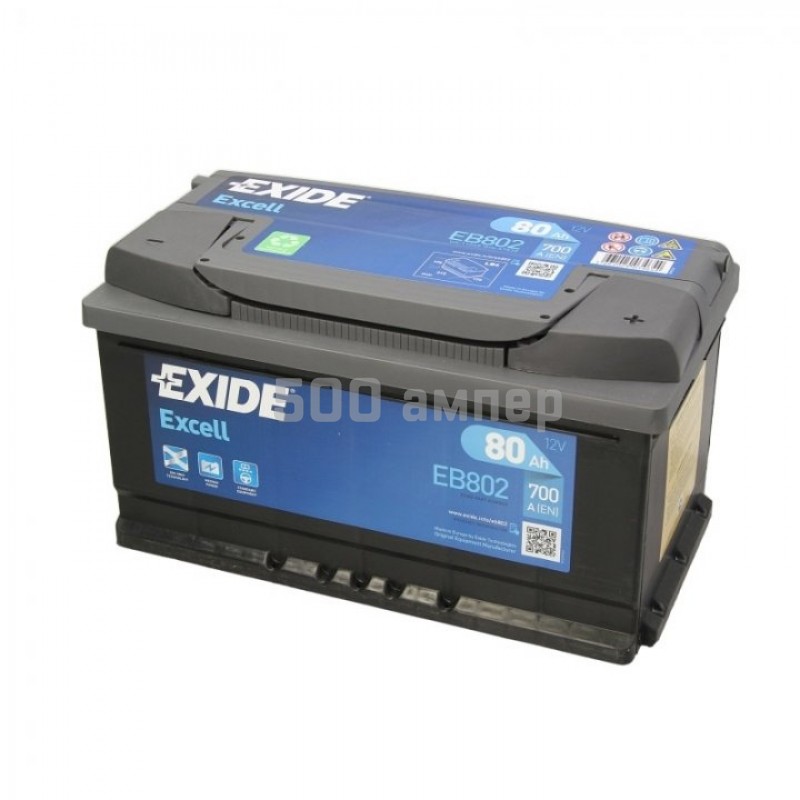 Аккумулятор EXIDE EB802 EXCELL 80Ah 700A (-+)  EB800_EXI