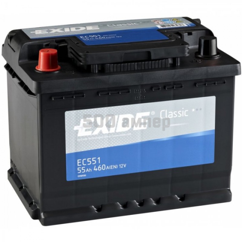 Аккумулятор EXIDE EC551 CLASSIC 55Ah 460A (+-) EC551_EXI