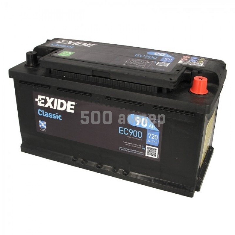 Аккумулятор EXIDE EC900 CLASSIC 90Ah 720A (-+) EC900