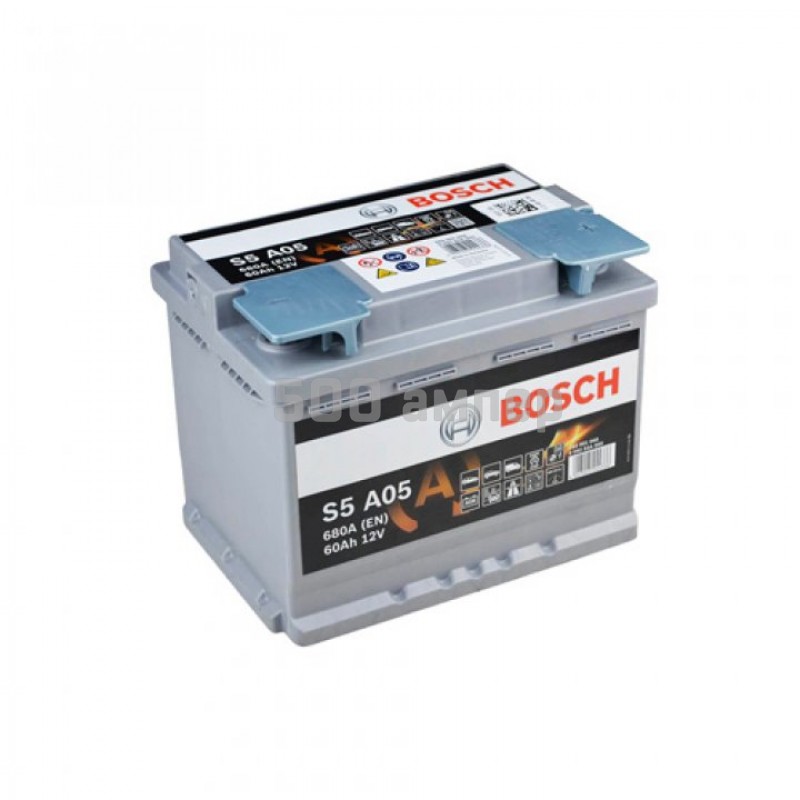 Аккумулятор Bosch S5 60Ah 680A (-+) AGM (0092S5A050) 0092S5A050_BCH