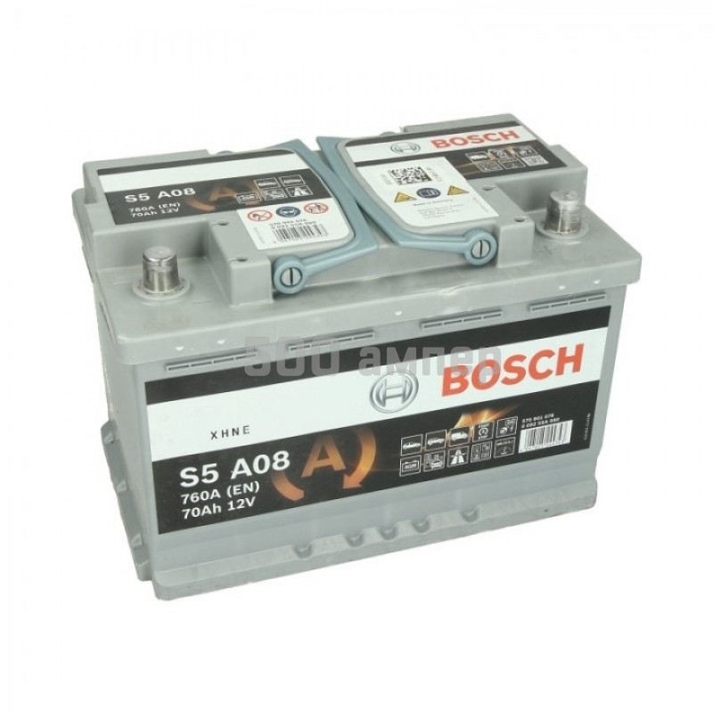 Аккумулятор Bosch S5 70Ah 760A (-+) AGM (0092S5A080) 0092S5A080_BCH